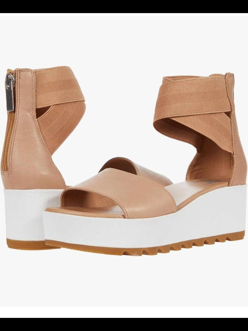 Women Sz 6 Sorel Tan Cameron Flatform Ankle Strap Sandal Wedge Heel